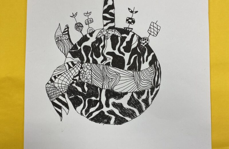 Christingle pen and ink 6B