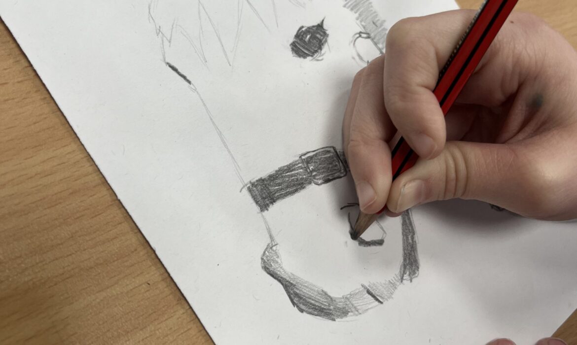 6B Pencil sketches of parts of a horse
