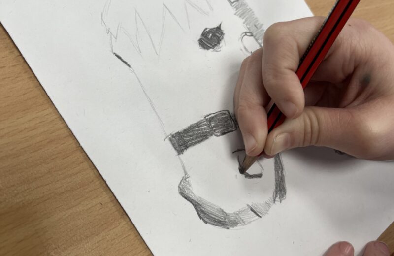 6B Pencil sketches of parts of a horse