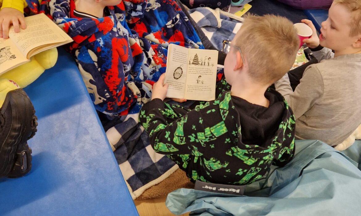 4D and 2S enjoy bedtime reading