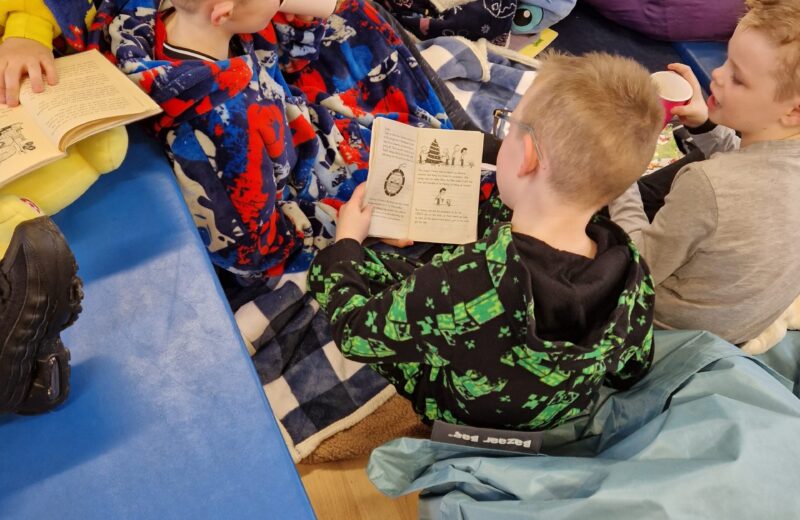 4D and 2S enjoy bedtime reading