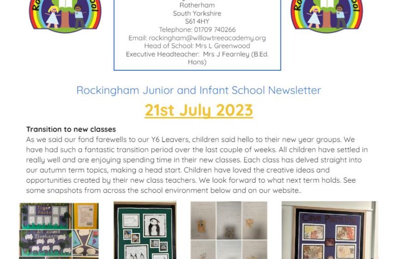 Our final Newsletter – Thank you parents for your support.